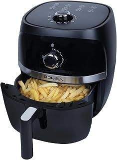 Exclusive Deal on DOMEA 3.2 L Air Fryer, 1300W, 8 Presets, Manual Control, Oil-Free Cooking, Adjustable Temp (80-200°C) &amp; 60 Min Timer, Roast, Bake, Dehydrate, Reheat, Non Stick &amp; Easy to Clean, Family Size, Black - Amazon KSA Deals