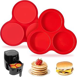 Exclusive Deal on YelaJoy Air Fryer Silicone Egg Molds, 4 Inch Jumbo Round Muffin Top Pans for Breakfast Sandwiches, Egg Bites, Hamburger Buns, Tart, Pancake（2pcs) - Amazon KSA Deals
