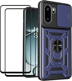 Exclusive Deal on for OnePlus 15R 5G Case with Slide Camera Cover and Stand Kickstand Ring with Tempered Glass Screen Protector [2 pieces],Military Grade Shockproof Protective Cover,Blue - Amazon KSA Deals