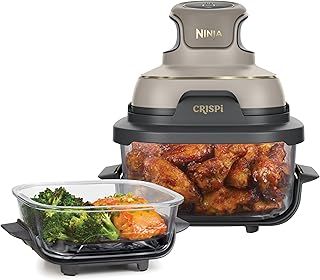 Exclusive Deal on Ninja CRISPi Portable Air Fryer, 3.8L, 4-in-1 Air Fryer, Roast, Keep Warm, Recrisp, Space Saving, Compact Design, 6 Servings, 2 Removable Glass Containers and Lids, 1700W - Amazon KSA Deals