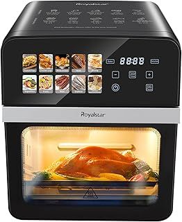 Exclusive Deal on ROYALSTAR 1800W Digital Air Fryer Oven, 12L Large Capacity,10-in-1 Cooking Functions with 360° Rapid Air Circulation,LCD Touch Screen,120°F-400°F Temperature Control, for Baking, Roasting, Dehydrating - Amazon KSA Deals