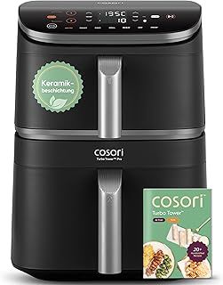 Exclusive Deal on COSORI Turbo Tower Pro Airfryer, Ceramic Coating, Hot Air Fryer, 2 Chambers, 10.8 L Hot Air Fryer with DualBlaze, No Teflon Coating, Automatic Airflow Regulation - Amazon KSA Deals