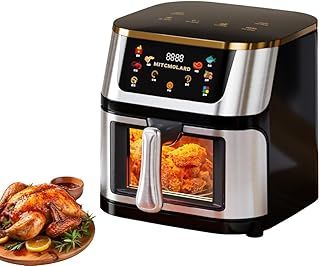 Exclusive Deal on Air Fryer - Airfryer - Air Fryer Stainless Steel, 8.5 L, Oil Free, Flip-Free Airfryer, Visual Window, 6 Preset Programs, Non-Stick Fryers, 1400W Hot Air Circulation Technology - Amazon KSA Deals