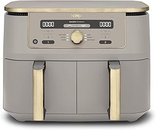 Exclusive Deal on Ninja MAX Dual Zone Digital Air Fryer, 2 Drawers, 9.5L, 6-in-1, Does Not Use Oil, Air Frying, Max Crisp, Frying, Baking, Warming, Drying, Non-stick, Baskets for Dishwasher, Stone Gold, DZ400EUSTGD - Amazon KSA Deals