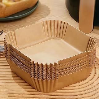 Exclusive Deal on Air Fryer Paper Liners,100Pcs Disposable Parchment Liners,Non-Stick and Oil Proof for Easy Cleanup/Square - Amazon KSA Deals