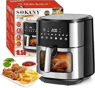 Exclusive Deal on SOKANY Large Visualization Airfryer 8.5L 1800W Power Rapid Air Technology, Digital Touch Screen,Overheating Protection Up to 80% less fat, Adjustable Temperature 80°C-200°C - Amazon KSA Deals