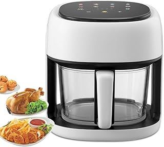 Exclusive Deal on ALMEKAQUZ Air Fryer, Mini Air Fryer One-Touch Digital Control Presets, French Fries, Chicken, Meat, Visual Cooking Window,Quick &amp; Easy Meals in Minutes(4.5L,White British Standard) - Amazon KSA Deals