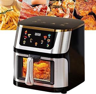 Exclusive Deal on مقلاه هوائيه,Air Fryer 6 Preset Programs Air Fryer with Window,10L Large Capacity,1400W LED Touch,Multi-Food Quick &amp; Easy Meal Oiless Cooker - Amazon KSA Deals