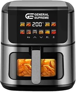 Exclusive Deal on General Supreme Air Fryer 8 Liter 1,800 Watts 10 Cooking Programs Window Food Monitoring, Stainless Steel GSAF8BWD - Amazon KSA Deals