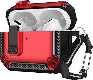 عرض حصري على Lock Case for AirPods Pro 3 Cover, Powerful Shock-Proof Protective Military TPU Case with Keychain for Apple Airpods Pro 3th Generation 2025 Released (Red) - عروض أمازون السعودية