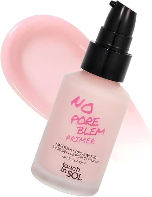 TOUCH IN SOL No Poreblem Primer – Pore Primer for Korean Makeup, Mattifying Primer for Oily Skin, Pore Eraser for Large Pores, Blurring Finish from K Beauty (1.01 fl.oz/30ml)