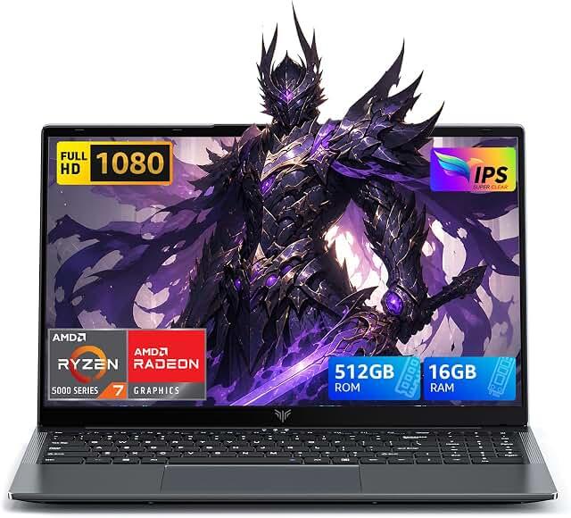 MALLRACE Gaming Laptop,16GB RAM 512GB SSD Laptop Computer with Numeric KB,AMD Ryzen 7 7730U (Beat Intel i7-1255,up to 4.5GHz), Radeon RX Vega 8 Graphics,16inch FHD Display AMD Laptop,Type_C,WiFi 6